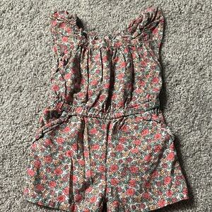 Target Floral Print Kids Bodysuit - Red and Gray